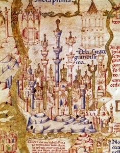 View of New Delhi in India from the World Map of Brother Mauro by Unknown artist