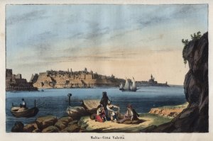 View of Valletta in the 19th Century - Engraving from 