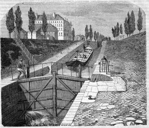 View of the Canal Saint Martin in the vicinity of Paris