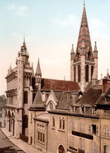 View of the Church of Notre Dame in Dijon. Photochrome, circa 1890