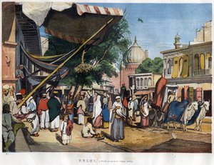 View of the City of New Delhi near the Juma Masjid Mosque, India in 1857 in 