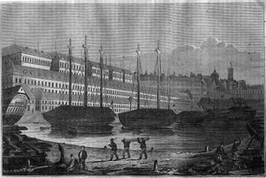 View of the Corderies, the Bagne and the tower of Saint Louis in Brest