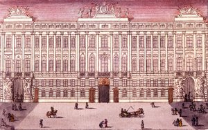View of the Imperial Chancery in Vienna, Austria. Engraving from 1820.