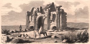 View of the Roman triumphal arch called Trajan in Algeria