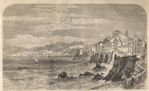 View of the ancient Port of Genoa - View of the port of Genoa - 1861 - Engraving by Unknown artist
