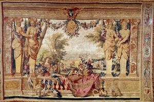 View of the castle of Vincennes. 17th century tapestry. Paris, national furniture by Unknown artist