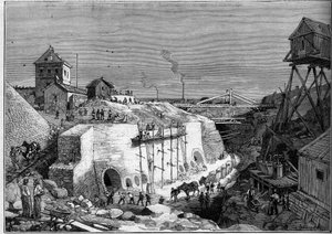 View of the Construction Site of the Drinking Water Tanks of Villejuif (engraving) by Unknown artist