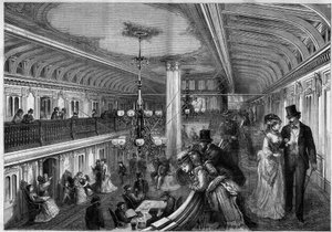 View of the living room of an American steamer by Unknown artist