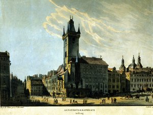 View of the old Prague City Hall around 1860 by Unknown artist