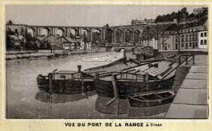 View of the port de la Rance in Dinan, Cote d
