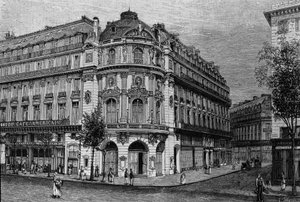 View of the theatre du Vaudeville in Paris by Unknown artist