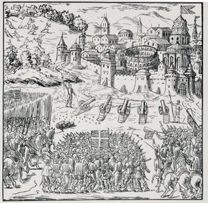 War of Religions: The City of Nîmes Besieged by the Army of the King (Henry III) in 1576 - in Collection of 39 Figures Representing the Calamities of France from 1562 to 1586 by Louis Perrin Imprimerie by Unknown artist