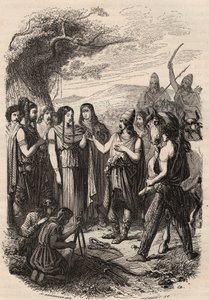 Wedding ceremony at the Germans. Engraving from 1868 in 