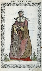 Picard Woman - in “Habits et effigies” by Jean Sulperius by Unknown artist