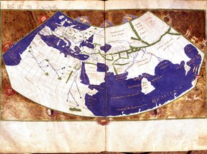 World map of Claudius Ptolemaeus, Greek astronomer and astrologer by Unknown artist
