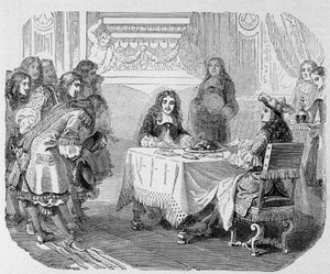 You see me, gentlemen, said the king, is busy eating Moliere: Louis XIV and Moliere at the table - in “Paris through the centuries” by Unknown artist