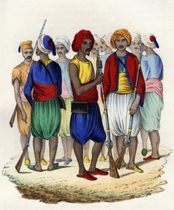 Zouaves, indigenous tirailleurs of the French army of Africa, trained in 1830. In 