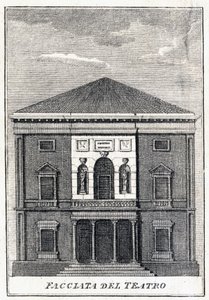 Facade of the Fenice Theatre in Venice in the Middle of the 19th Century