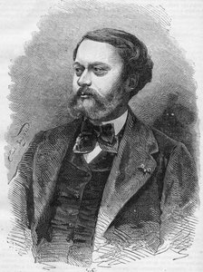 Portrait of Edmond About (1828-1885), French writer. Engraving of 1866.