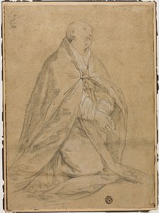 Kneeling Ecclesiastic Saint by Unknown Florentine