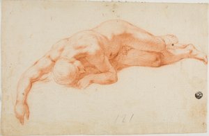 Reclining Nude Male by Unknown Italian