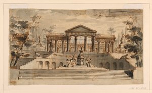 Stage Design: Open Temple in a Garden by Unknown, Italian