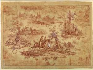 Cartoon for Cotton Printed Textile, La Route de Jouy, after 1815 by Unknown artistUnknown artist