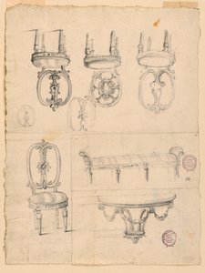 Chairs and Architectural Sketches, 1785–1795 by Unknown artistUnknown artist