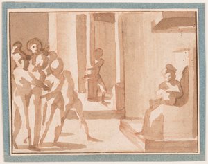Drawing, Christ before Caiphas, 1550–1600 by Unknown artistUnknown artist