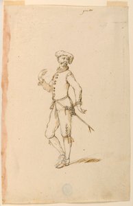 Drawing, Costume Design: A Captain for a Ballet, ca. 1720 by Unknown artistUnknown artist
