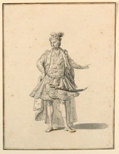 Costume Design: Persian Prince, for a Stage Production Designed by Giuseppe Galli Bibiena, 1719 by Unknown artistUnknown artist