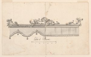 Cresting of a canopy (figure sketches), ca. 1750–75 by Unknown artistUnknown artist