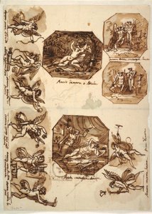 Cupid and Psyche: Four Octagons and Eight Drawings of Cupid, 1810–15 by Unknown artistUnknown artist