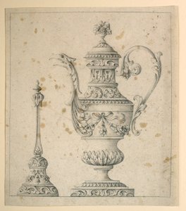 Drawing, Decorated Pitcher and Hand Bell, 1860–80 by Unknown artistUnknown artist