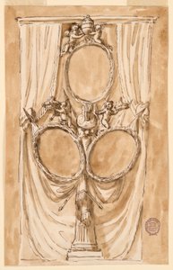 Decoration for portrait of Pope Pius VI and royal couple, ca. 1790 by Unknown artistUnknown artist
