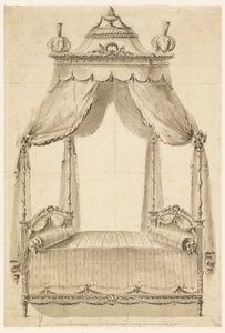 Drawing, Design for a Bed, ca. 1785 by Unknown artistUnknown artist
