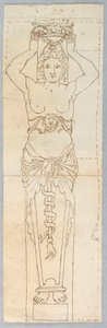 Design for a Caryatid, 18th century by Unknown artistUnknown artist