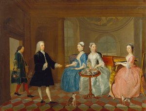 A Family Being Served with Tea, possibly the Carter family by Unknown artist