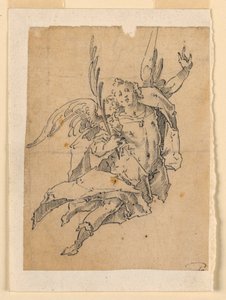 A Flying Angel Carrying a Palm Branch