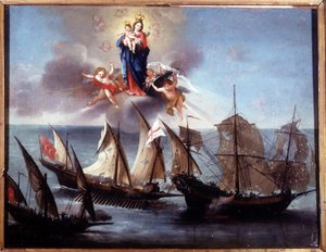 A Genoa Boat Attacked by a Galiot and a Barbarian Half-Galley by Unknown artist