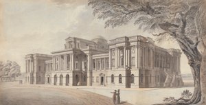 A Georgian Mansion, front and side elevations by Unknown artist