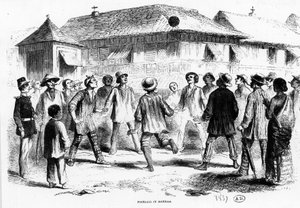 A Football Game in Manila (Philippines) - Engraving