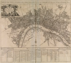 A plan of the city of London, Westminster, borough of Southwark & the river Thames