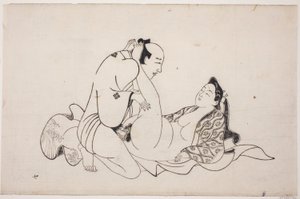 A sheet from a shunga album