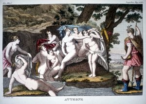 Actaeon Transformed into a Deer - in Dizionario Mitologico by Unknown artist