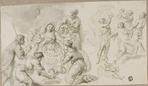 Adoration of the Shepherds; Stoning of Saint Stephen by Unknown artist