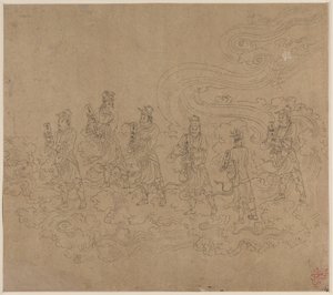 Album of Daoist and Buddhist Themes: Procession of Daoist Deities: Leaf 23 by Unknown artist
