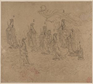 Album of Daoist and Buddhist Themes: Procession of Daoist Deities: Leaf 26 by Unknown artist