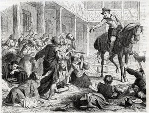 Alphonse by Ornano 1548-1610 During the Plague of Bordeaux 1604 - engraving of 1860 by Unknown artist