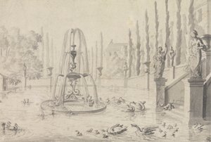 An Ornamental Pool and Fountain